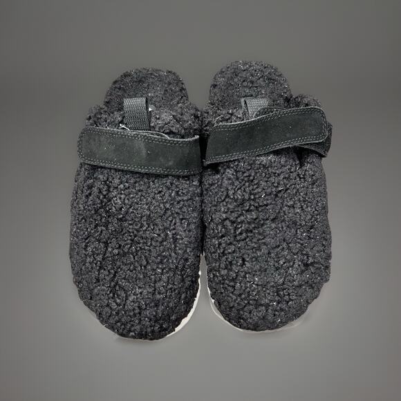Woman's Clogs SOREL Viibe Clog Black Sea Salt Fuzzy Slippers Size 7 - Picture 1 of 7
